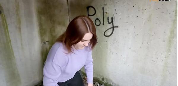  Painted graffiti and fucked next to a motorcyclist (Russian, cum on tits)